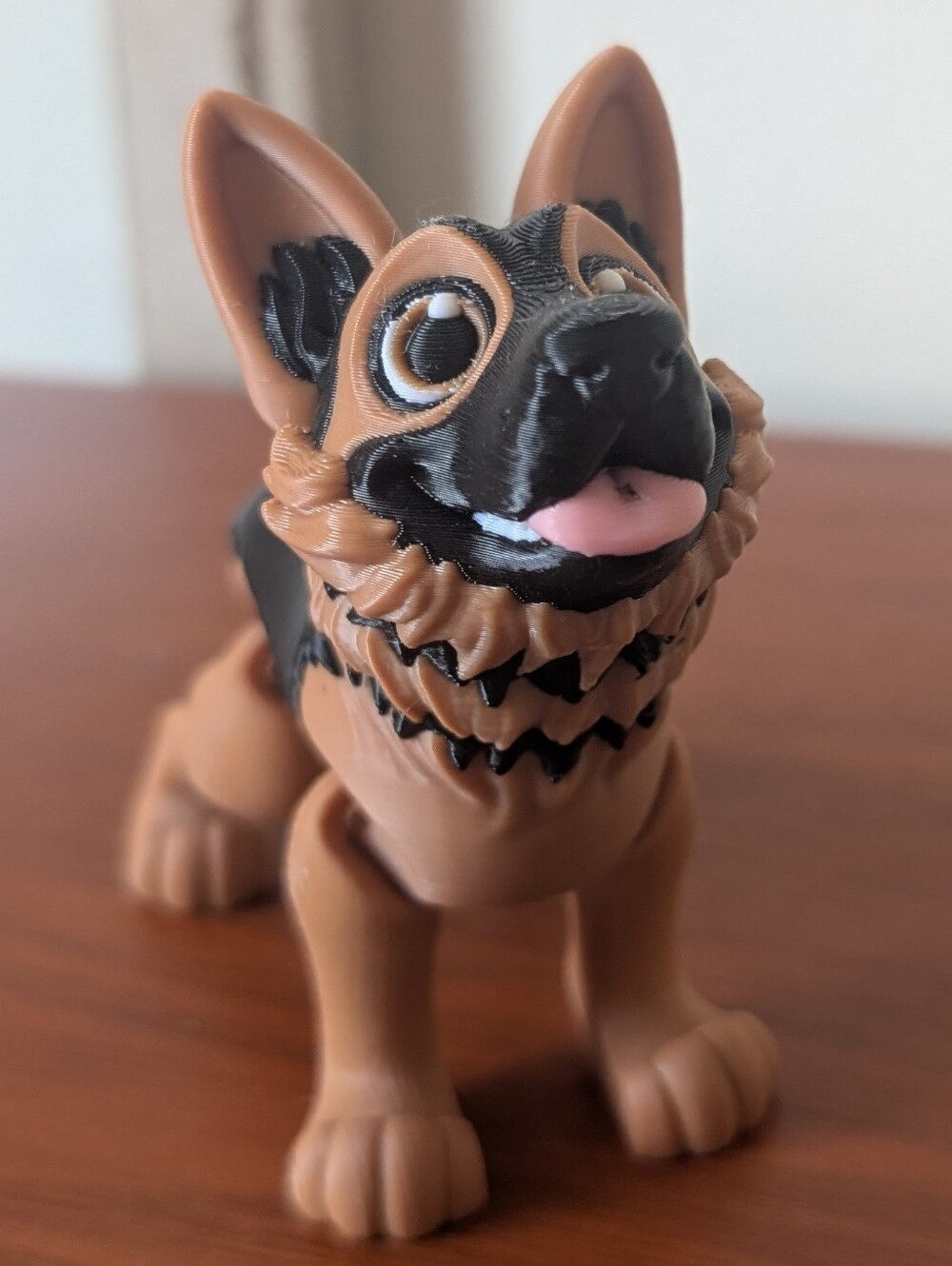 3D Printed Articulating German Shepherd- Med Brown Toy